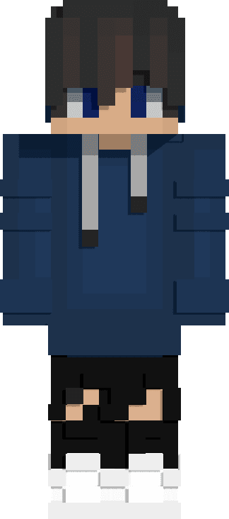 Dawood_Gaming's Minecraft character in a blue hoodie